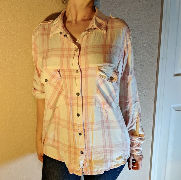Sanctuary button down plaid shirt super soft - Picture 1 of 7
